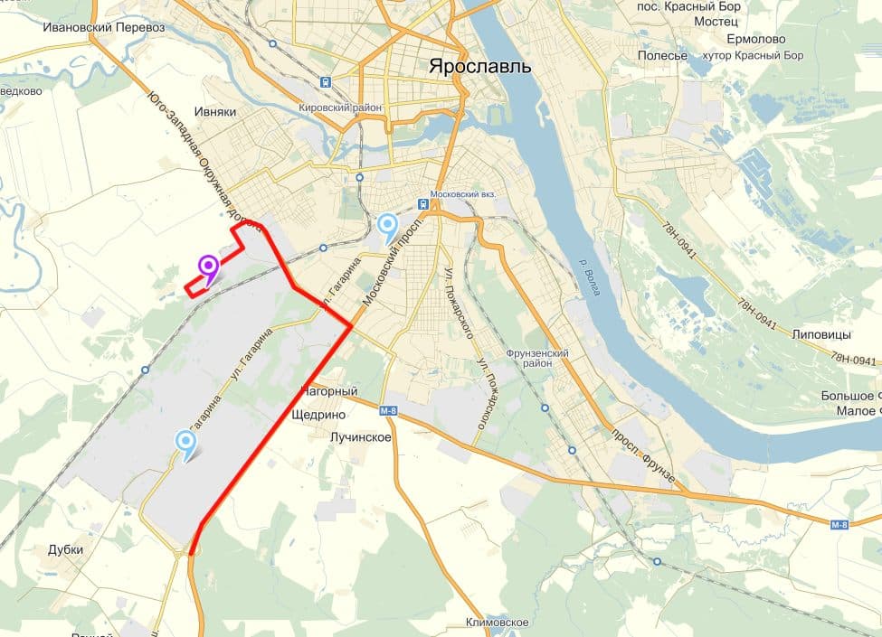 Схема проезда в Офис Обстройтех в Ярославле